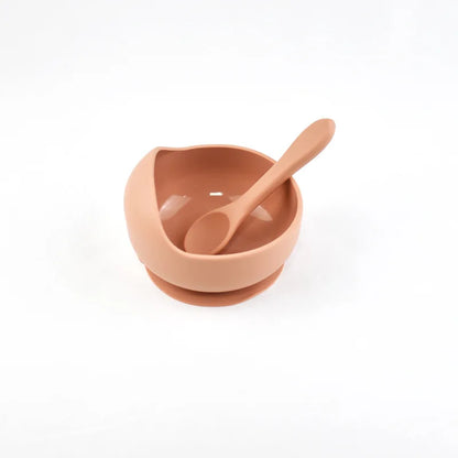 Silicone Baby Snail Bowl with Sucker & Spoon Feeding Set