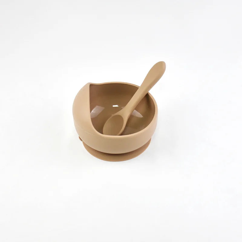 Silicone Baby Snail Bowl with Sucker & Spoon Feeding Set
