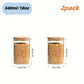 2/4pcs 540ml/1000ml Glass Food Storage Jars with Bamboo Lids
