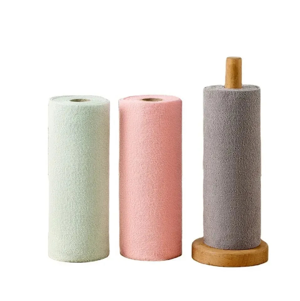 Reusable Microfiber Cleaning Wipe Roll – 20 Sheets