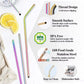 UPORS Reusable Stainless Steel Straws – Straight & Bent with Brush & Pouch