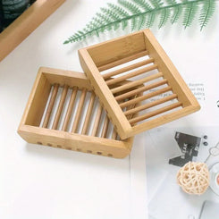 Oval Bamboo Soap Dish – Wooden Bar Soap Holder for Bathroom & Kitchen