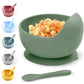 Silicone Baby Snail Bowl with Sucker & Spoon Feeding Set