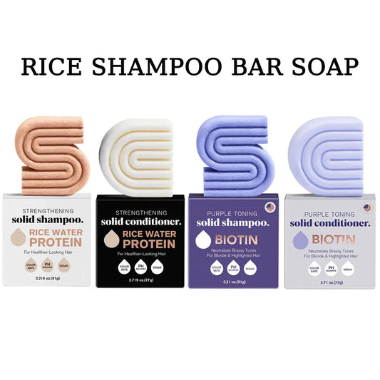 Rice Shampoo Bar – Natural Hair Soap for Scalp Massage & Repair
