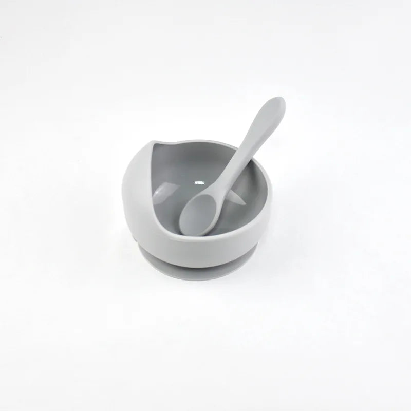 Silicone Baby Snail Bowl with Sucker & Spoon Feeding Set