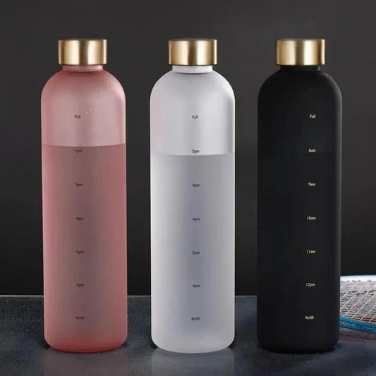 1L Motivational Sports Water Bottle with Time Marker