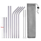 UPORS Reusable Stainless Steel Straws – Straight & Bent with Brush & Pouch