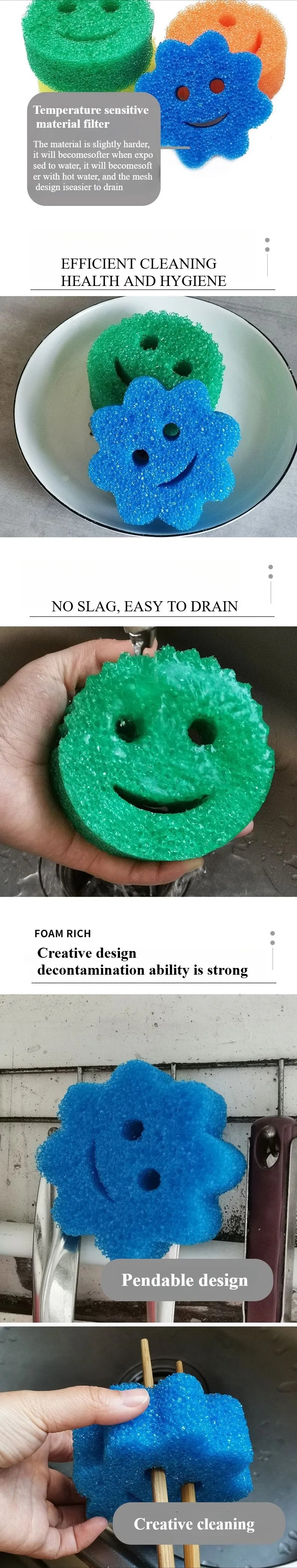 Reusable Smiley Face Dish Sponge