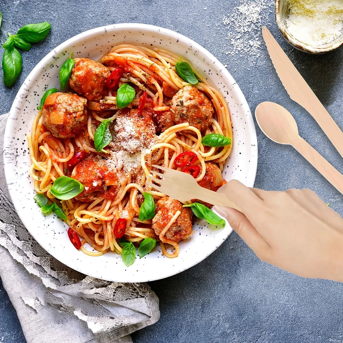 100pcs Disposable Wooden Spoons, Knives & Forks