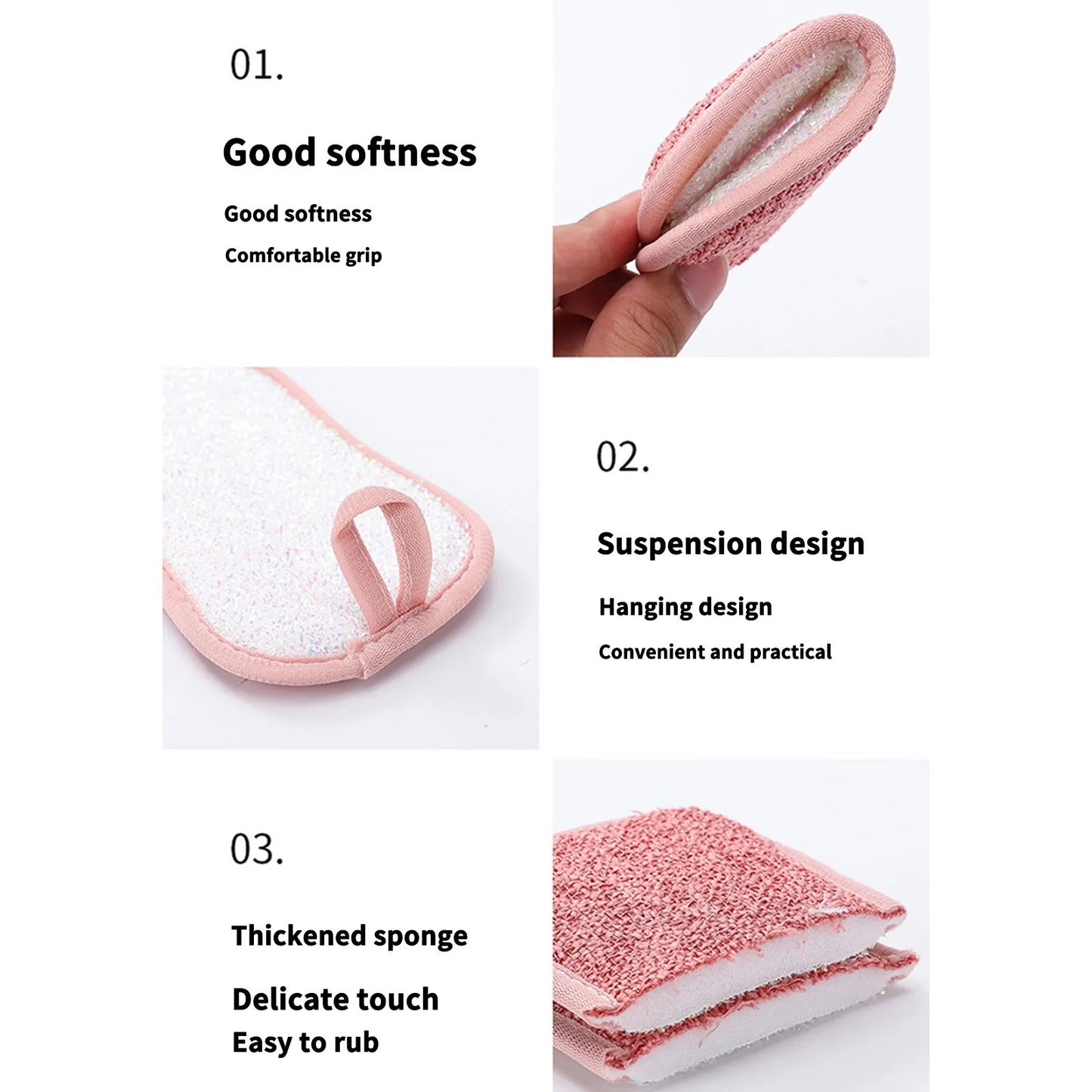 Reusable Double-Sided Microfiber Sponge