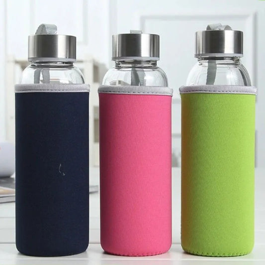 550ml Shatterproof Travel Glass Water Bottle