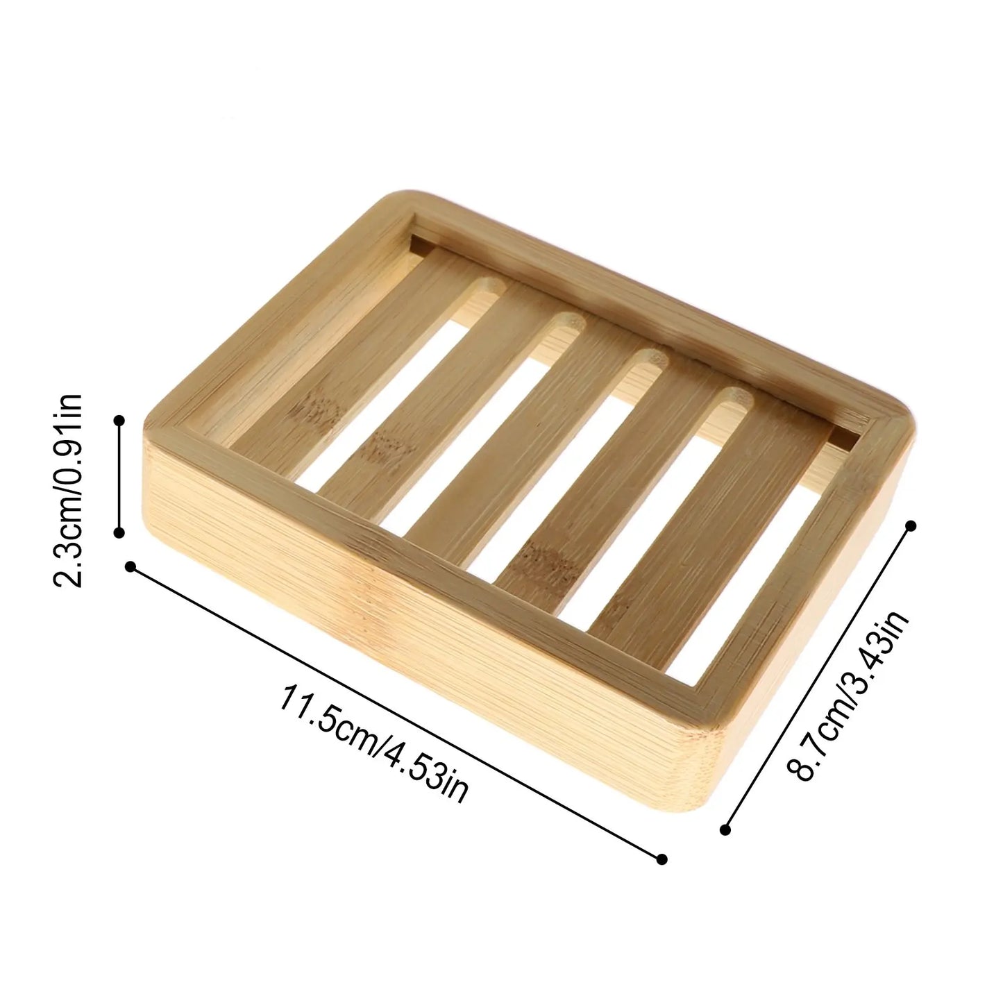 2PCS Bamboo Soap Dish Tray