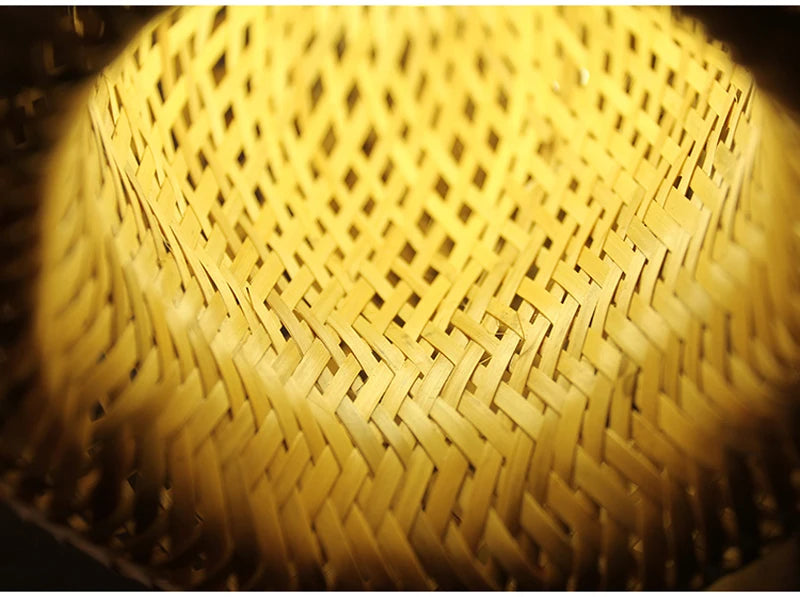 Bamboo Rattan Pendant Light – Handwoven Hanging Ceiling Lamp