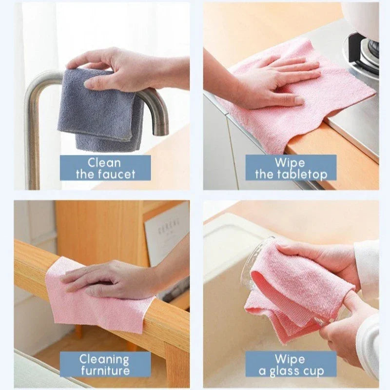 Reusable Microfiber Cleaning Wipe Roll – 20 Sheets