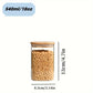 2/4pcs 540ml/1000ml Glass Food Storage Jars with Bamboo Lids