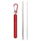 Reusable Telescopic Stainless Steel Straw Set – Portable with Cleaning Brush & Case