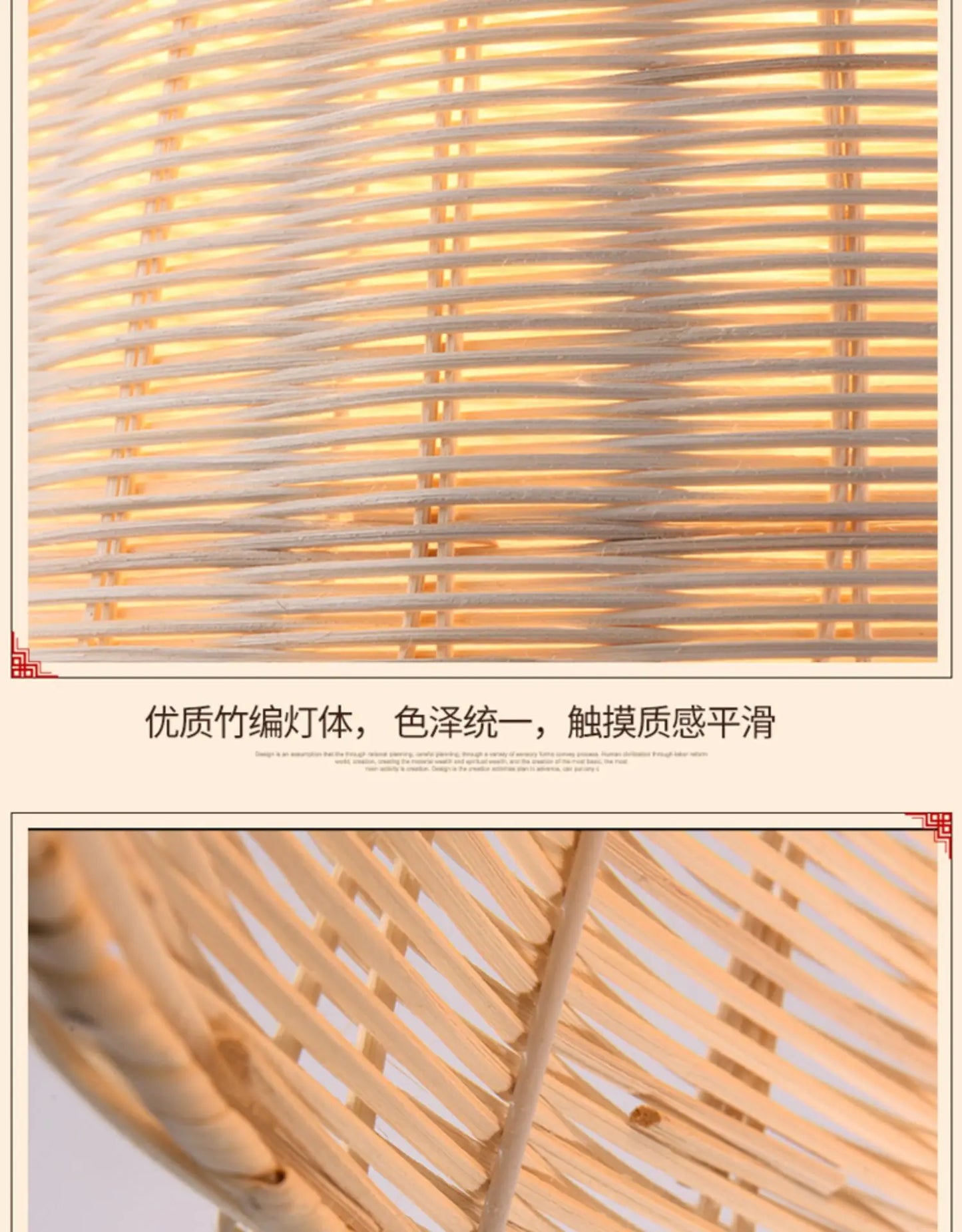 Bamboo Rattan Pendant Light – Handwoven Hanging Ceiling Lamp