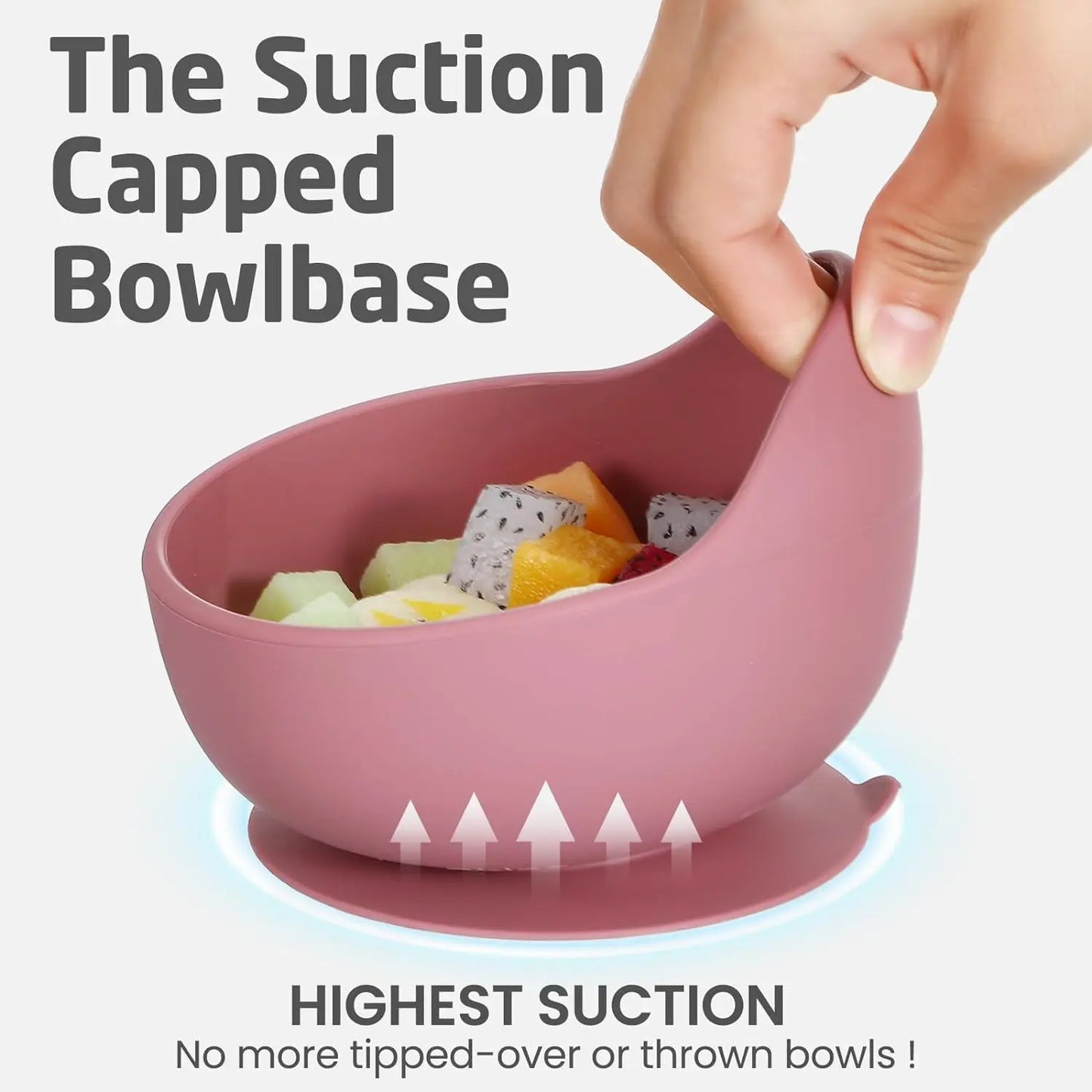 Silicone Baby Snail Bowl with Sucker & Spoon Feeding Set