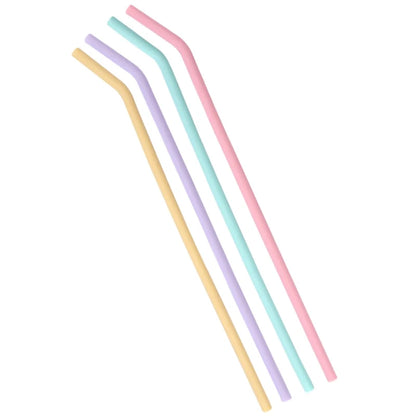 4-Pack Colorful Silicone Straws