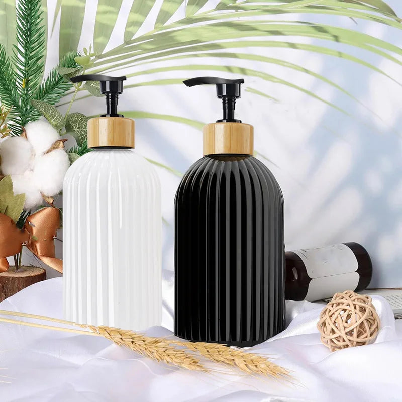 1/2PCS 500ml Refillable Soap Dispenser with Bamboo Pump