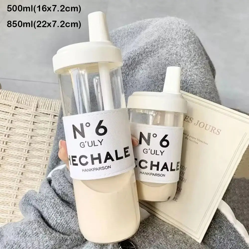 500/850ml Plastic Straw Cup with Lid for Juice, Milk & Tea