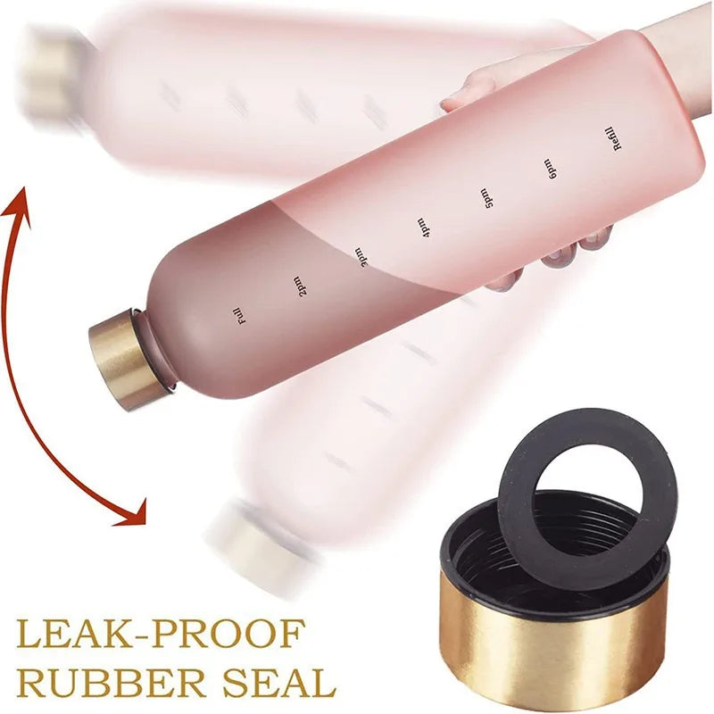 1L Motivational Sports Water Bottle with Time Marker